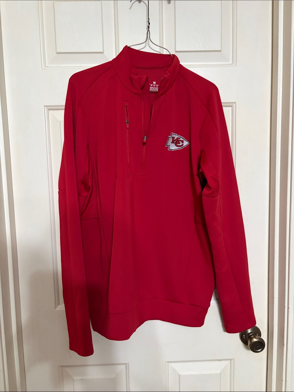 Antigua Red Kansas City Chiefs Quarter-Zip Pullover